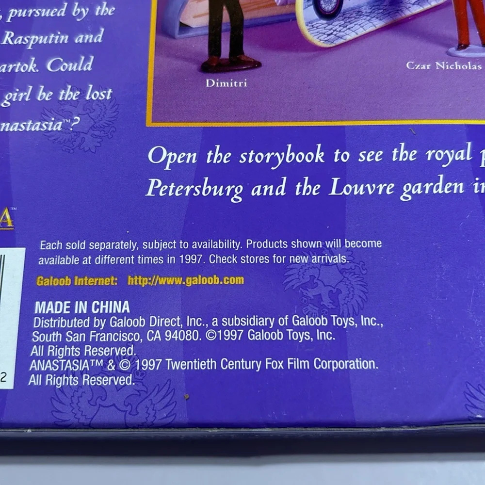 Anastasia Russian Royalty Take Along Playset Galoob Dimitri Czar Nicholas